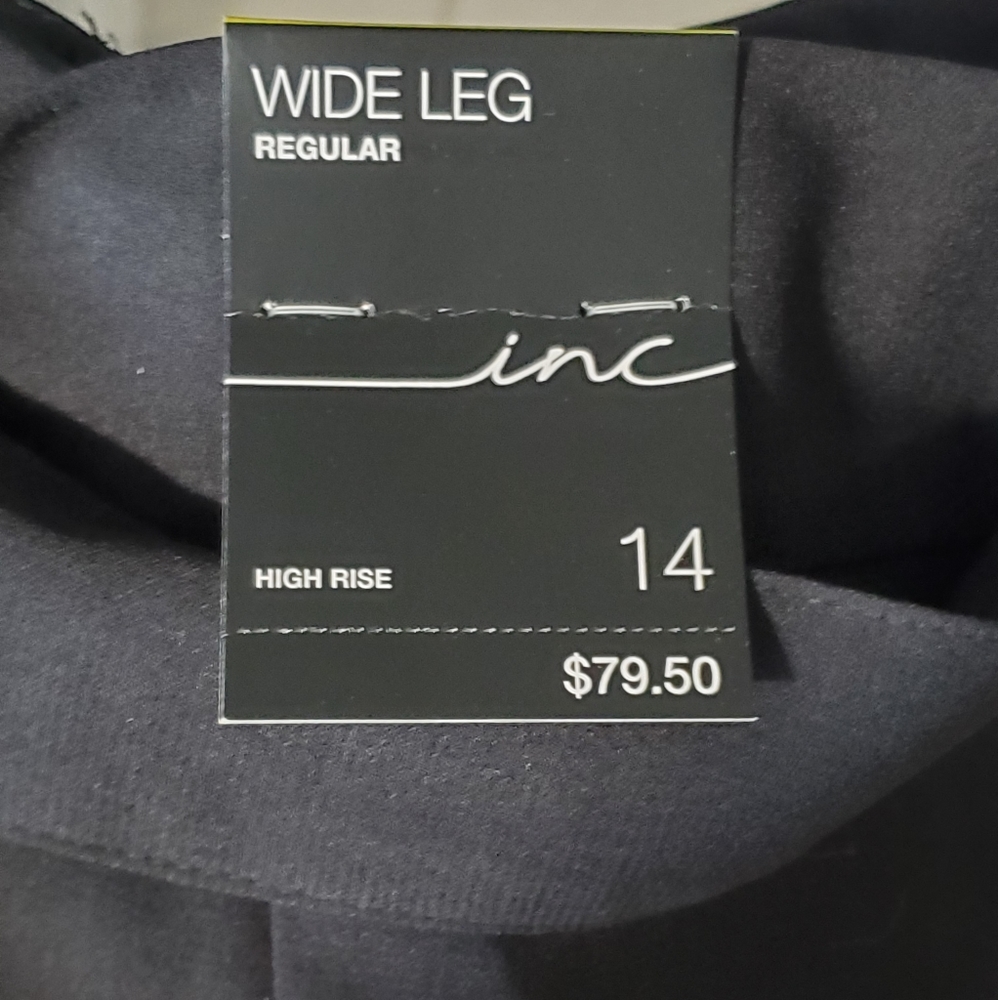 INC Size 14 high rise wide leg pants NWT